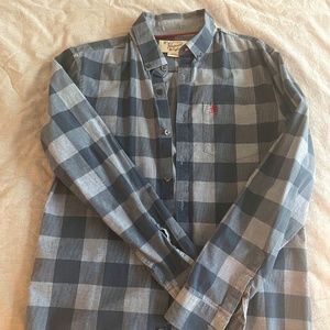 Penguin blue checkered button up in size medium